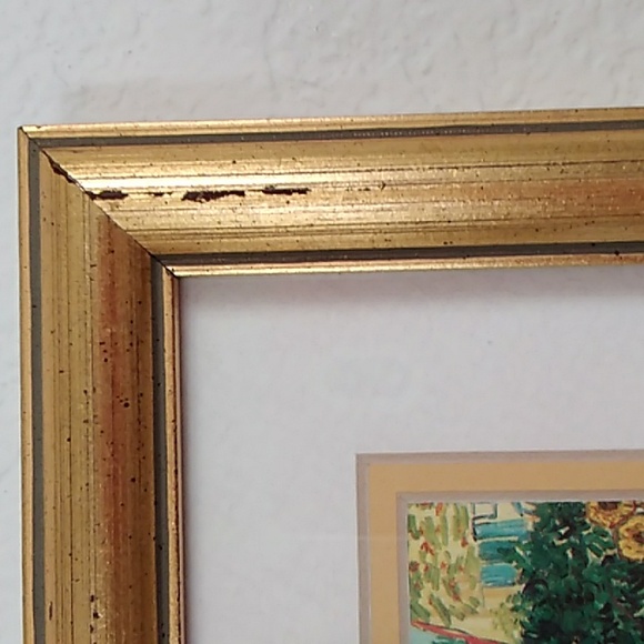 Van Gogh Flowering Garden Print Framed Under Glass - Picture 6 of 8